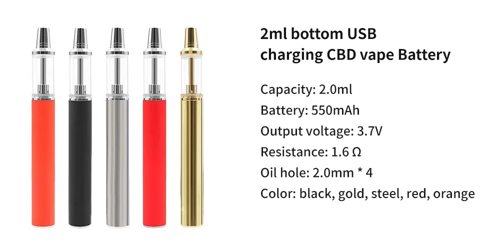 2ml bottom USB charging CBD vape Battery